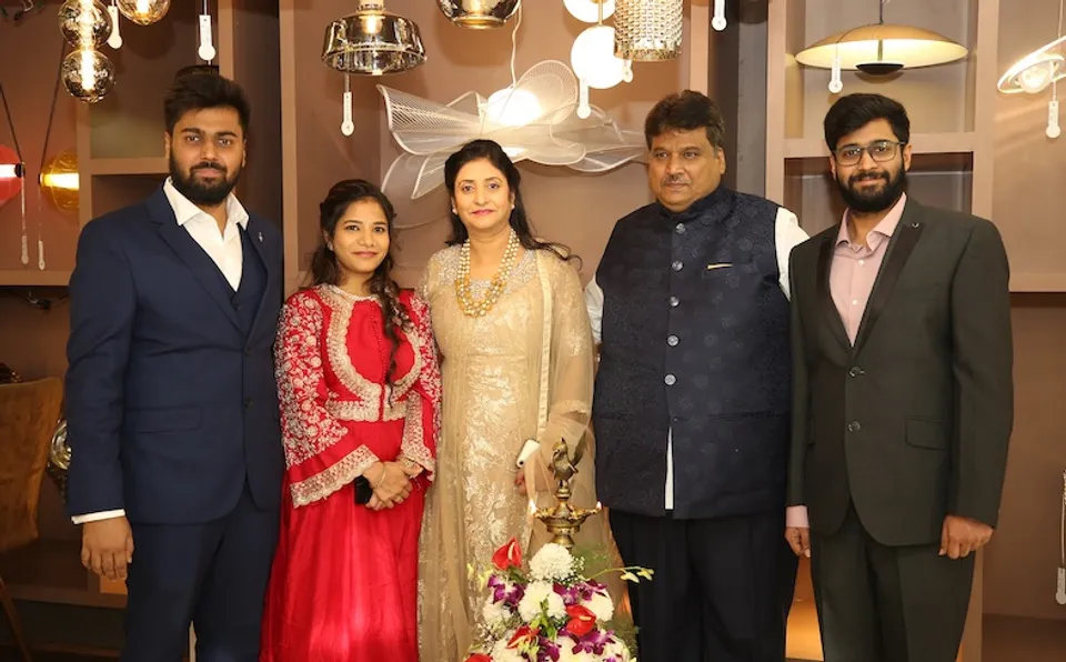 FROM LTOR Mohit Agarawal, Himanshi Agarawal, Jyothi Agarawal Sanjay Agarawal and Komal Agarawal at Inaugurations of Brillica showroom