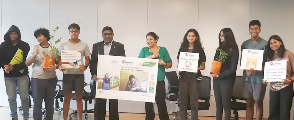 Dr. Rajan Samuel, Managing Director, Habitat for Humanity India, launches the Green Habitats Campaign at the NEXT School, Mulund, Mumbai - Copy