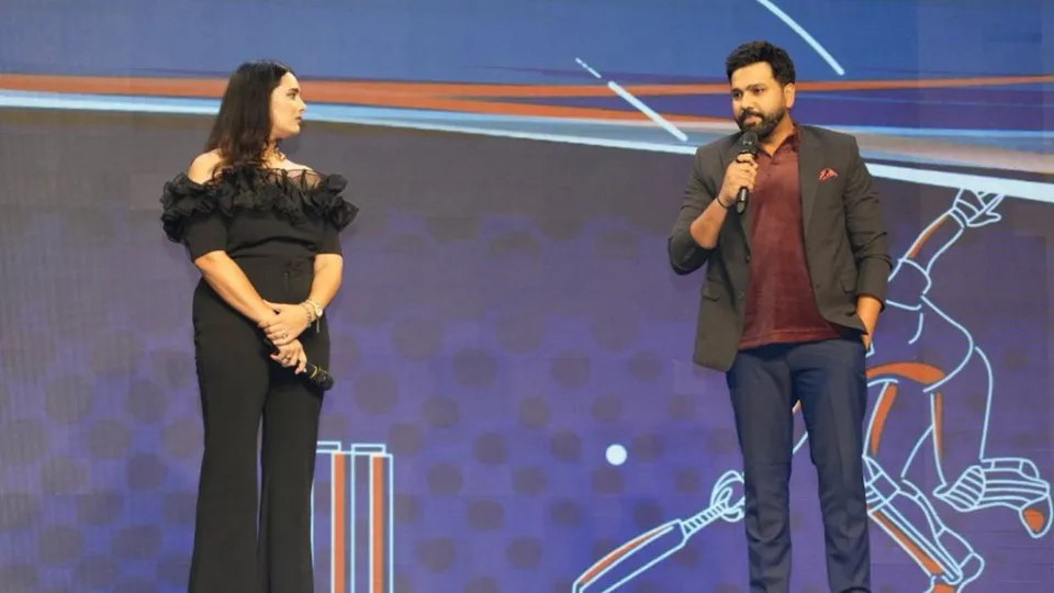 Rohit Sharma at the CEAT Cricket Rating Awards (Source: X)