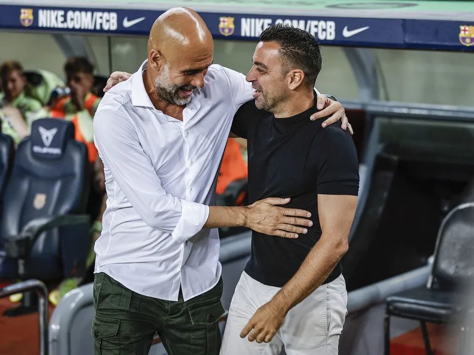 Xavi and Pep Guardiola