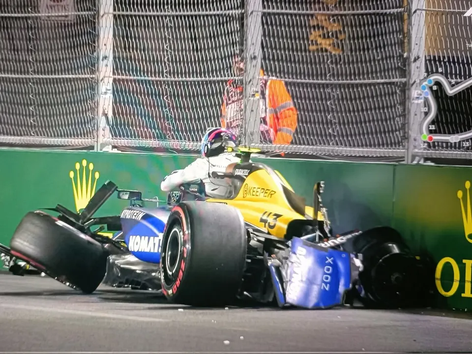 WATCH: Franco Colapinto in dismay following crash in Las Vegas Grand Prix Q2