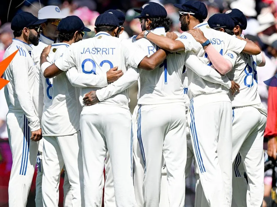 Indian Cricket Team huddle