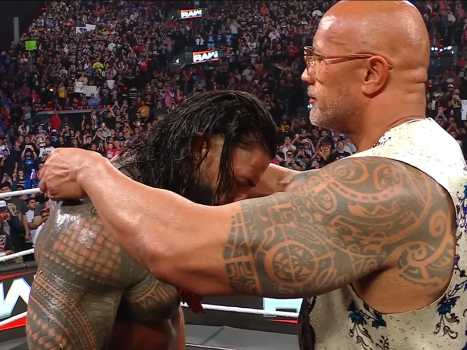 WATCH: The Rock crowns Roman Reigns as the Tribal Chief after winning Tribal Combat on WWE Raw's Netflix Premiere