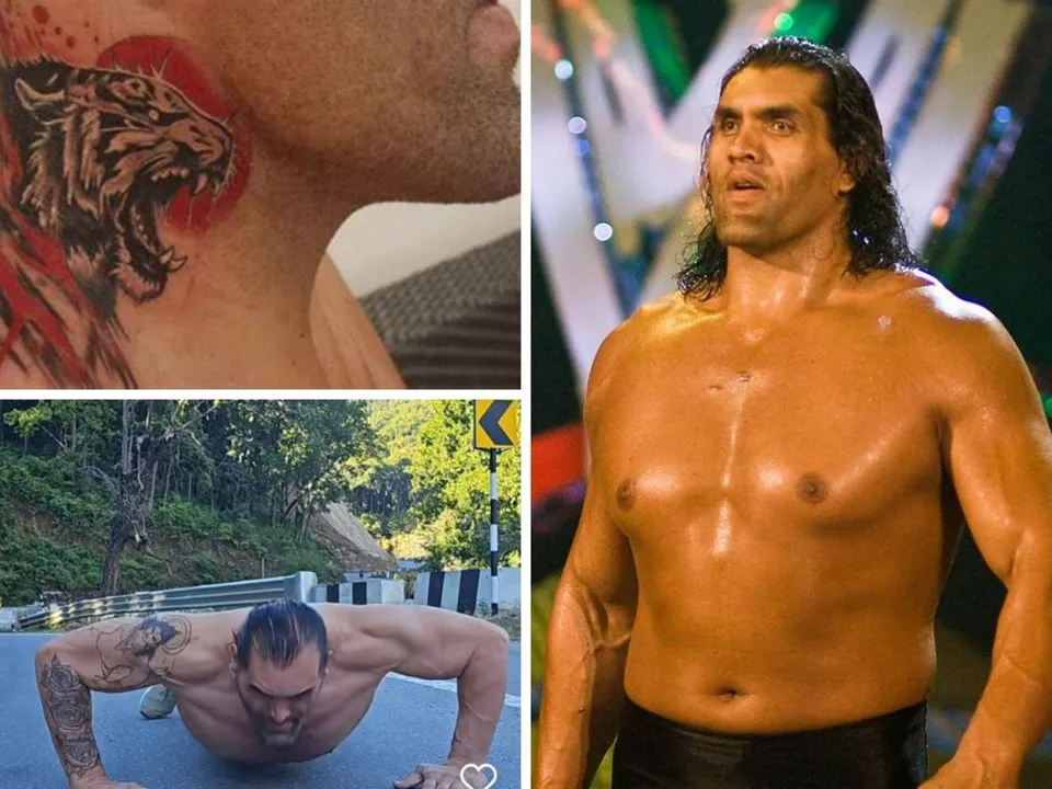 WWE: The Great Khali has about three tattoos on his body. While one of them is on his neck, other two are on his right forearm and shoulder respectively.