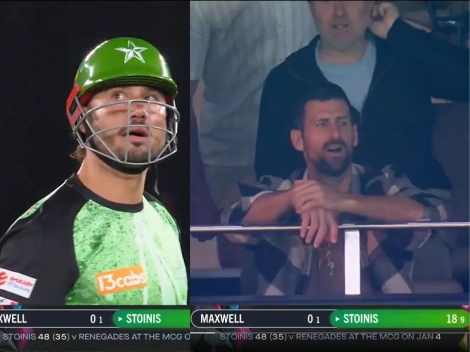 Tennis Legend Novak Djokovic stunned by a spectacular catch at BBL cricket match