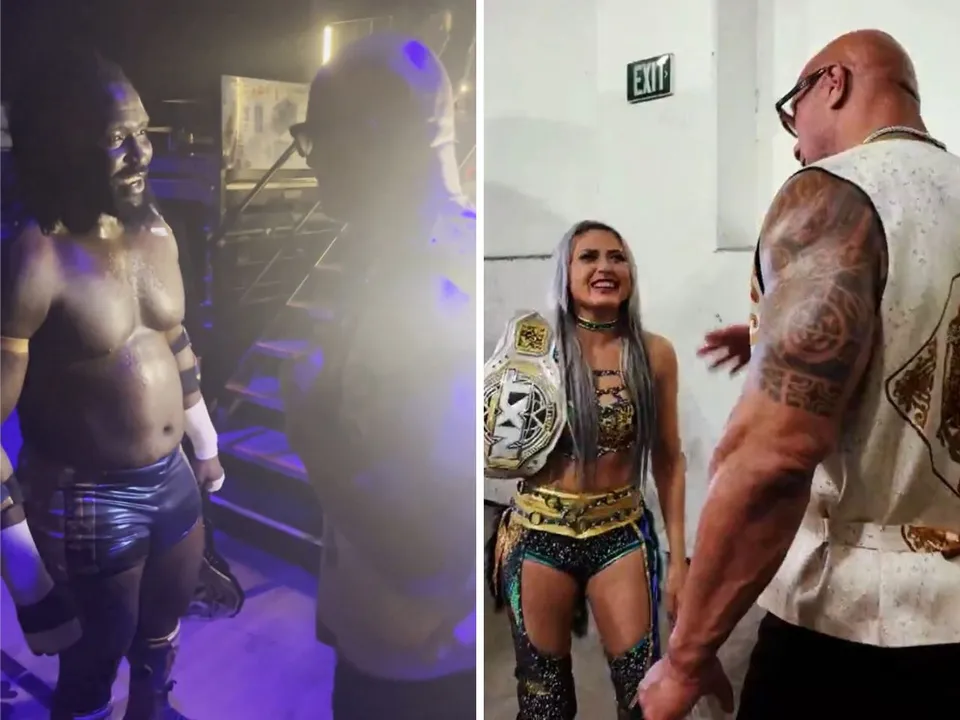 WATCH: The Rock congratulates Oba Femi and Giulia for their win at NXT New Year's Evil