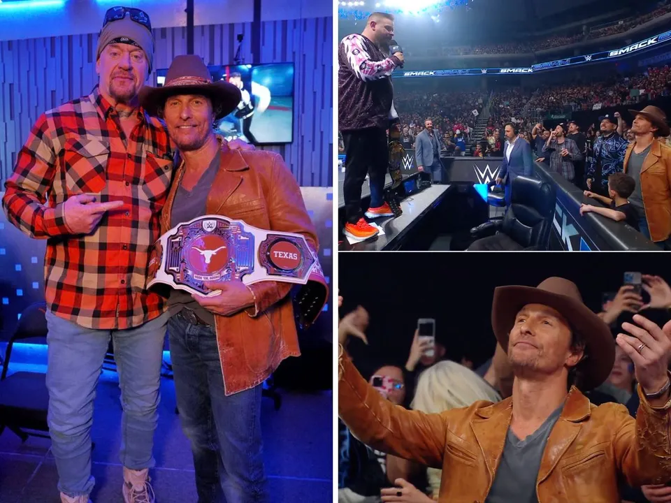 The Undertaker meets Matthew McConaughey backstage on WWE Smackdown