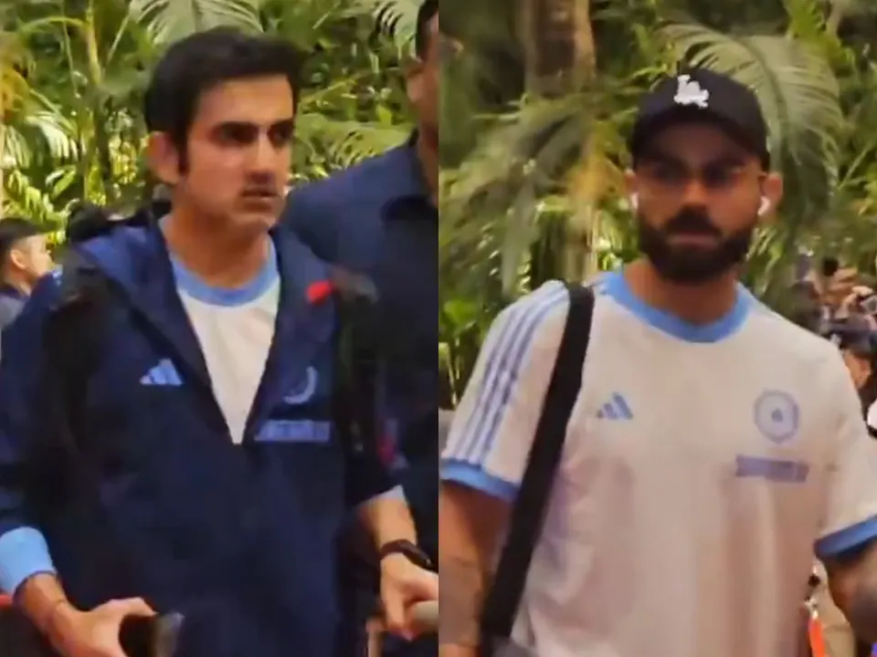Gautam Gambhir (Left) and Virat Kohli (Right) arrive at Mayfair Hotel in Bhubaneshwar, Odisha (File Photo: Screengrab/X/PTI)