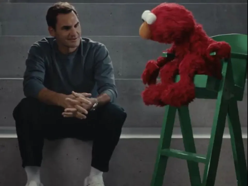 Roger Federer and Elmo did an advertisement for the sports wear brand On 