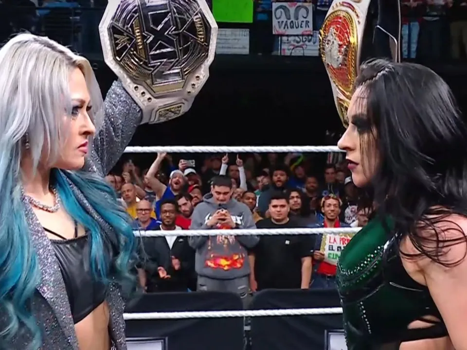 WATCH: Giulia and Stephanie Vaquer challenge each other for title vs title match on WWE NXT