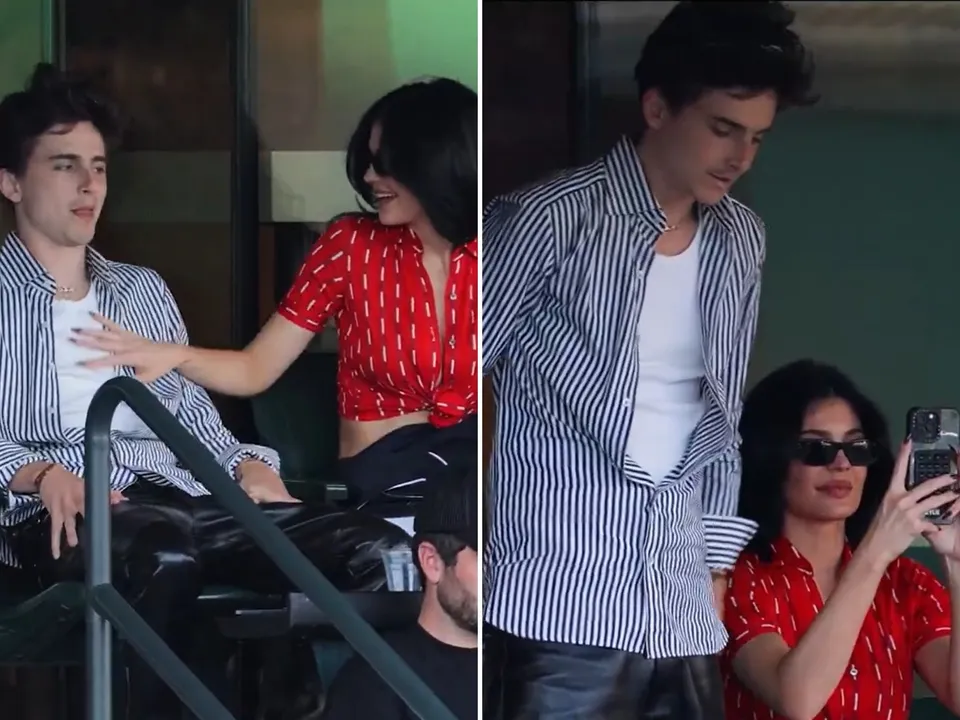 Kylie Jenner and Timothee Chalamet are seen at the 2025 Indian wells Open