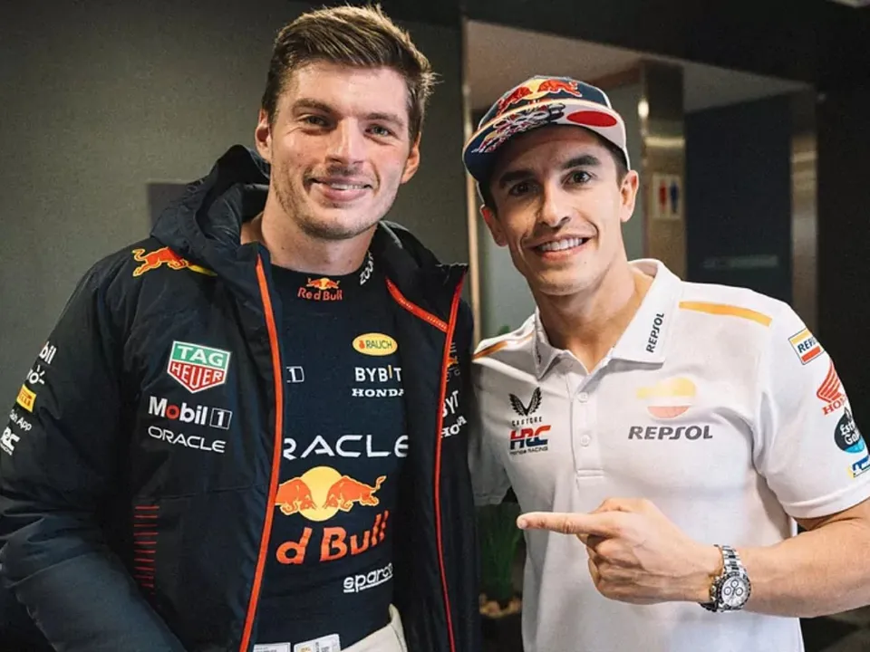 Max Verstappen and Marc Marquez