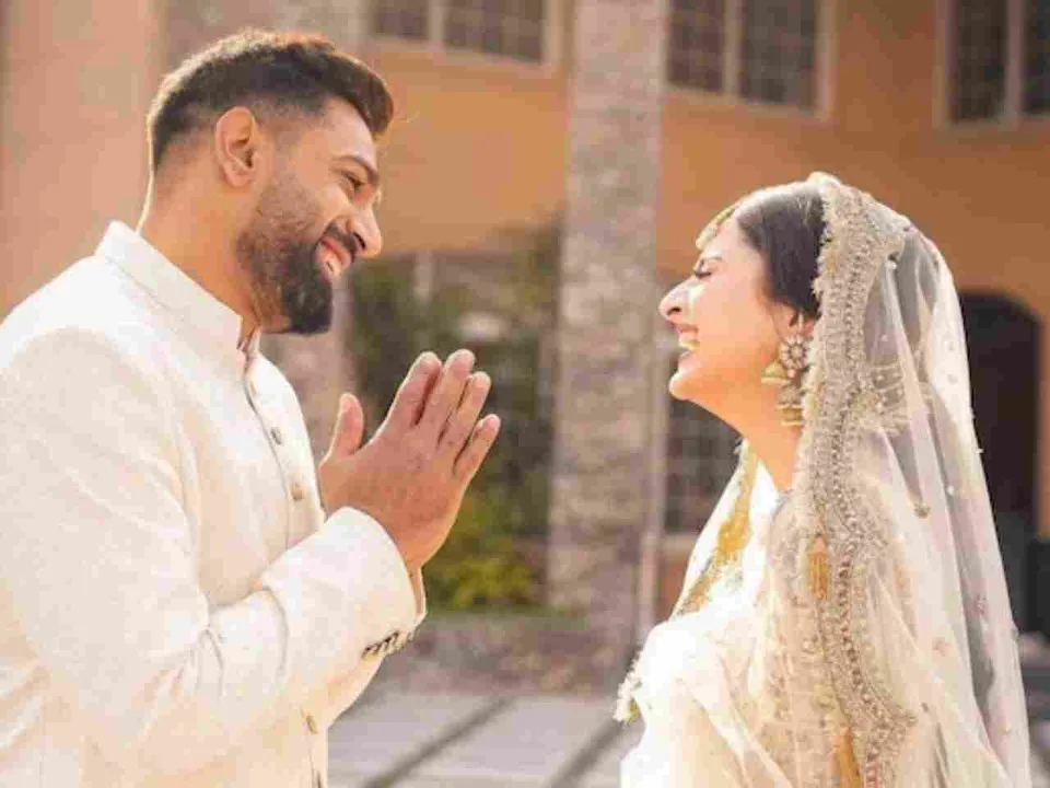 Pakistan cricketer Haris Rauf smiling as he welcomes his baby boy
