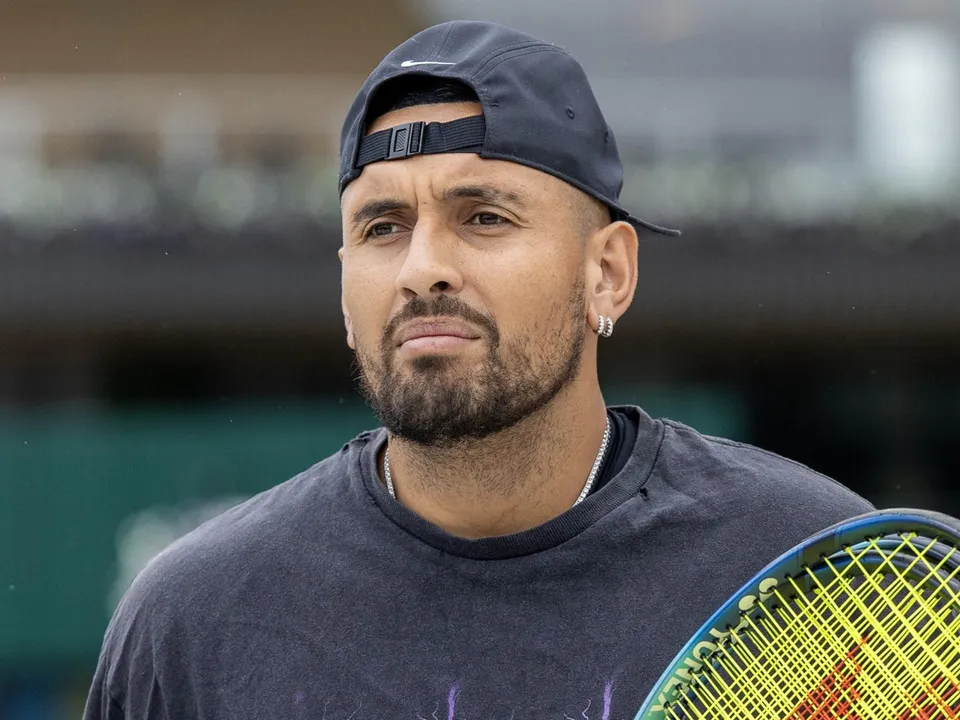 Nick Kyrgios Reacts with Brief Utterance