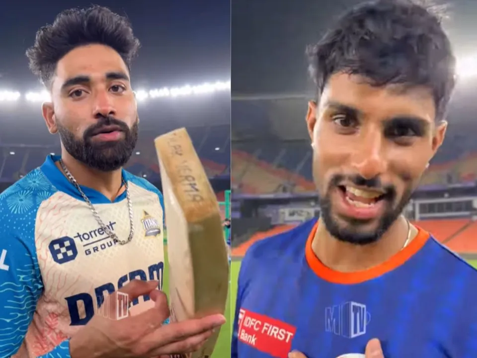 Mohammed Siraj playfully claims Tilak Verma’s bat ahead of GT vs MI clash