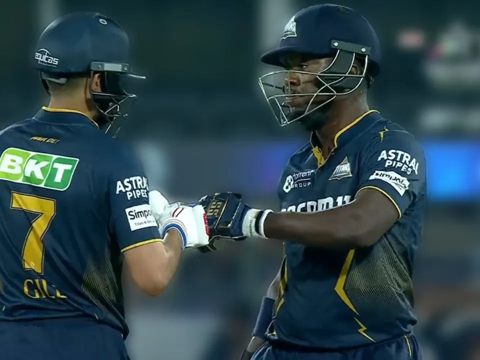 SRH vs GT: Sherfane Rutherford smacks Pat Cummins for 91-meter six