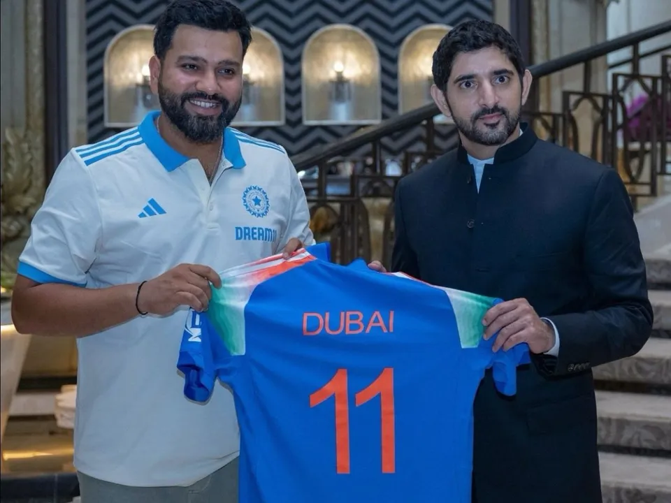 Rohit Sharma with Dubai Crown Prince