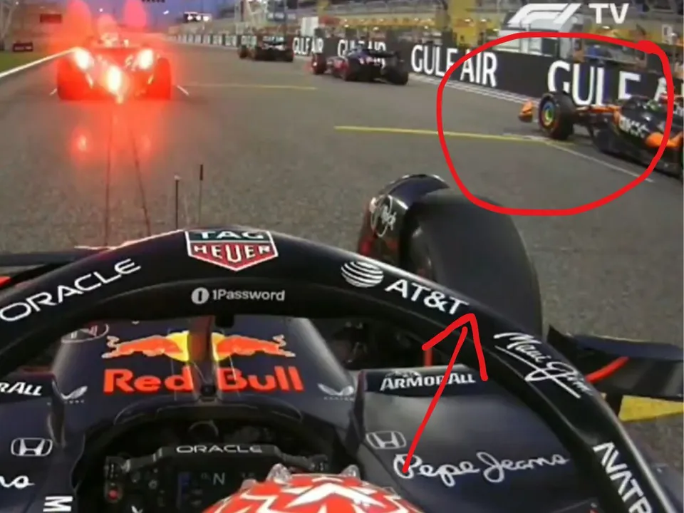 Max Verstappen Spying Lando Norris at Bahrain GP