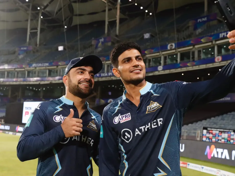 Rashid Khan with Shubman Gill