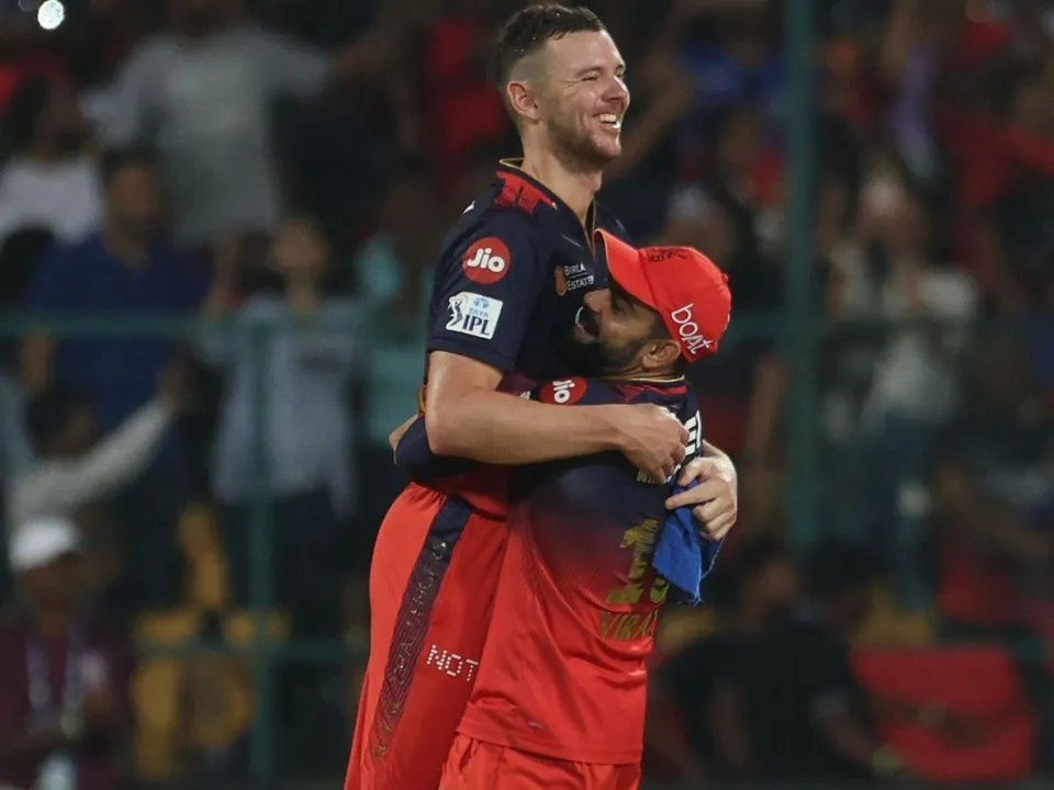 Virat Kohli lifts Josh Hazlewood