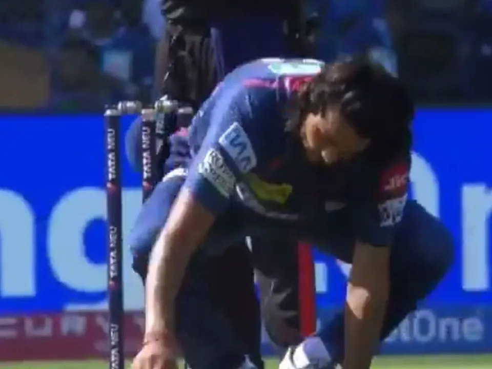 MI vs LSG: Digvesh Rathi's celebration after dismissing Ryan Rickelton