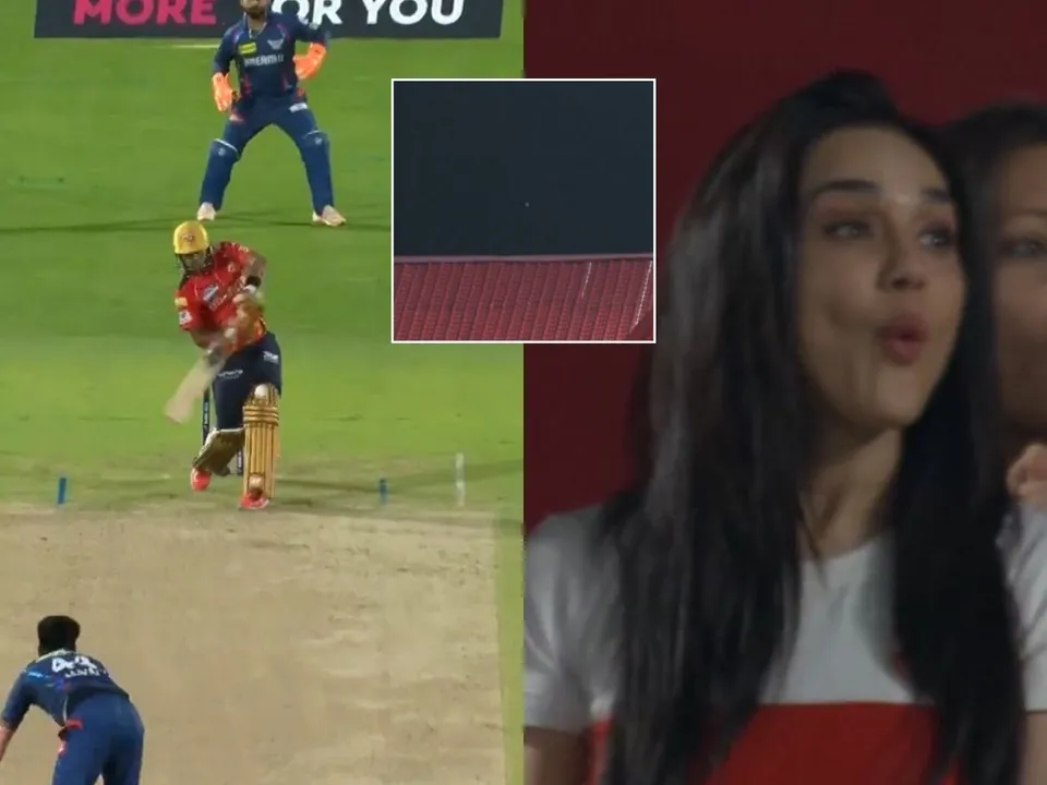 hashank Singh's six hits stadium roof, leaving Preity Zinta in shock