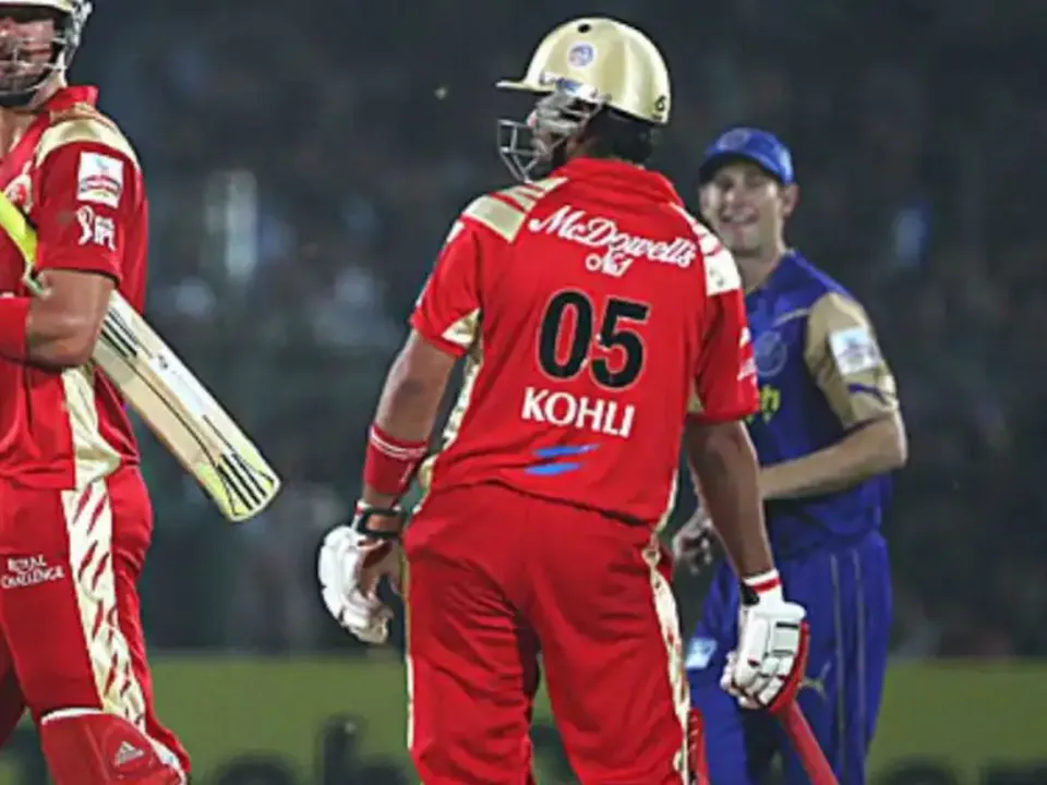 Virat Kohli wearing Jersey Number 5 in his early IPL days 