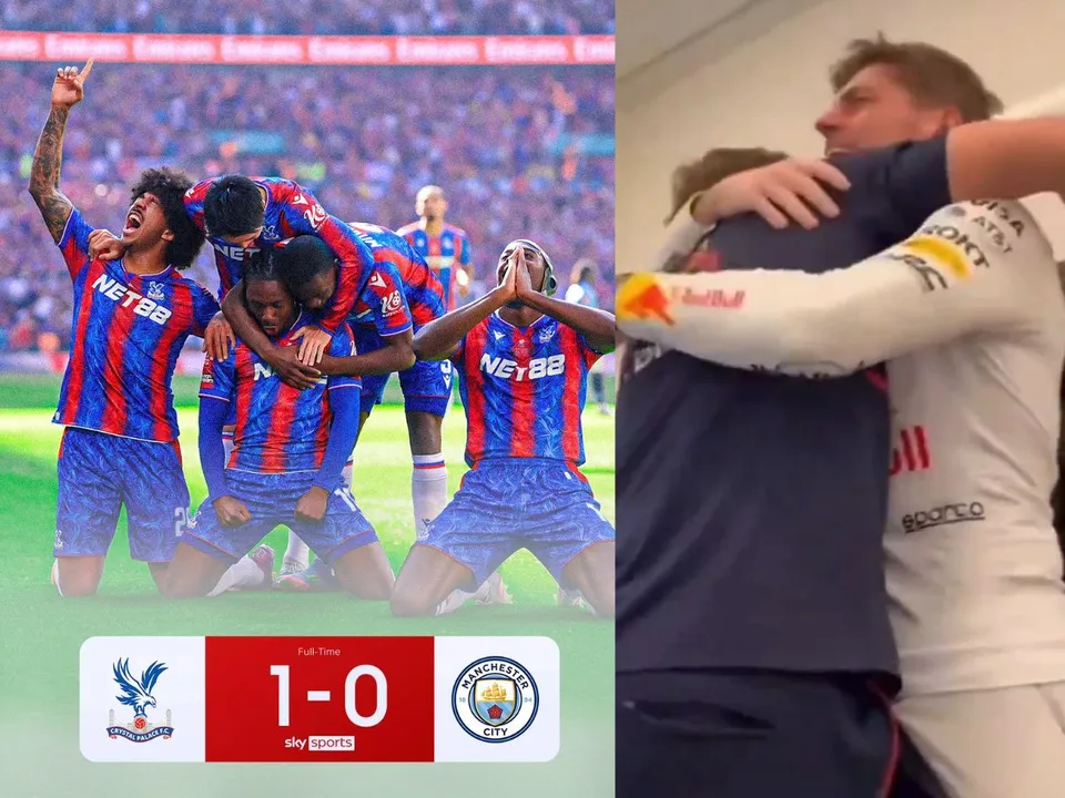 Max Verstappen celebrate Crystal Palace Fa cup win over Manchester City