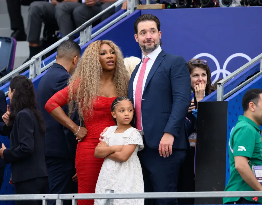 Serena Williams with her family - husband and daughter