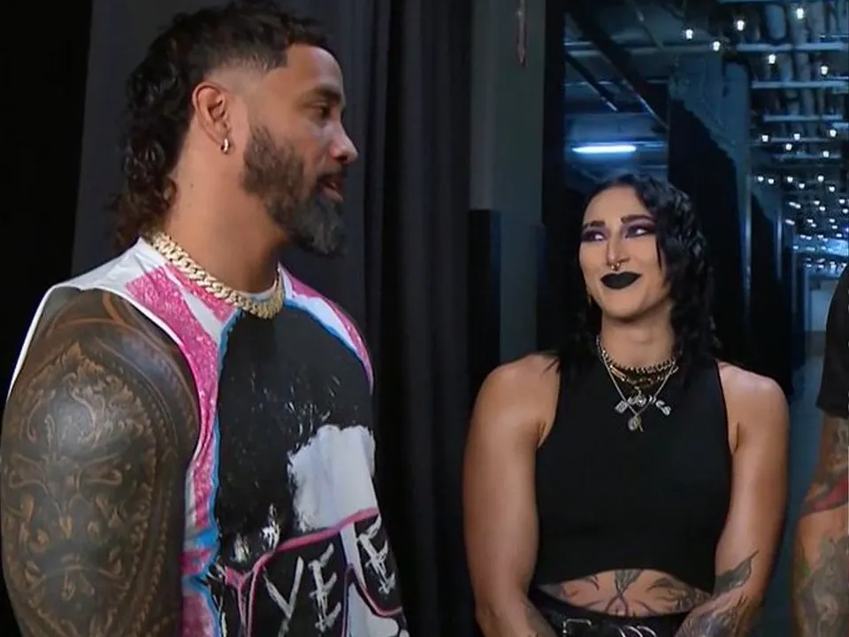 WATCH: Rhea Ripley blushes at Jey Uso on WWE Raw