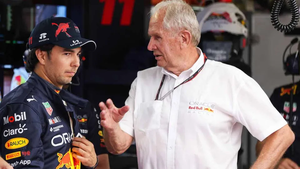 Sergio Perez with Helmut Marko 