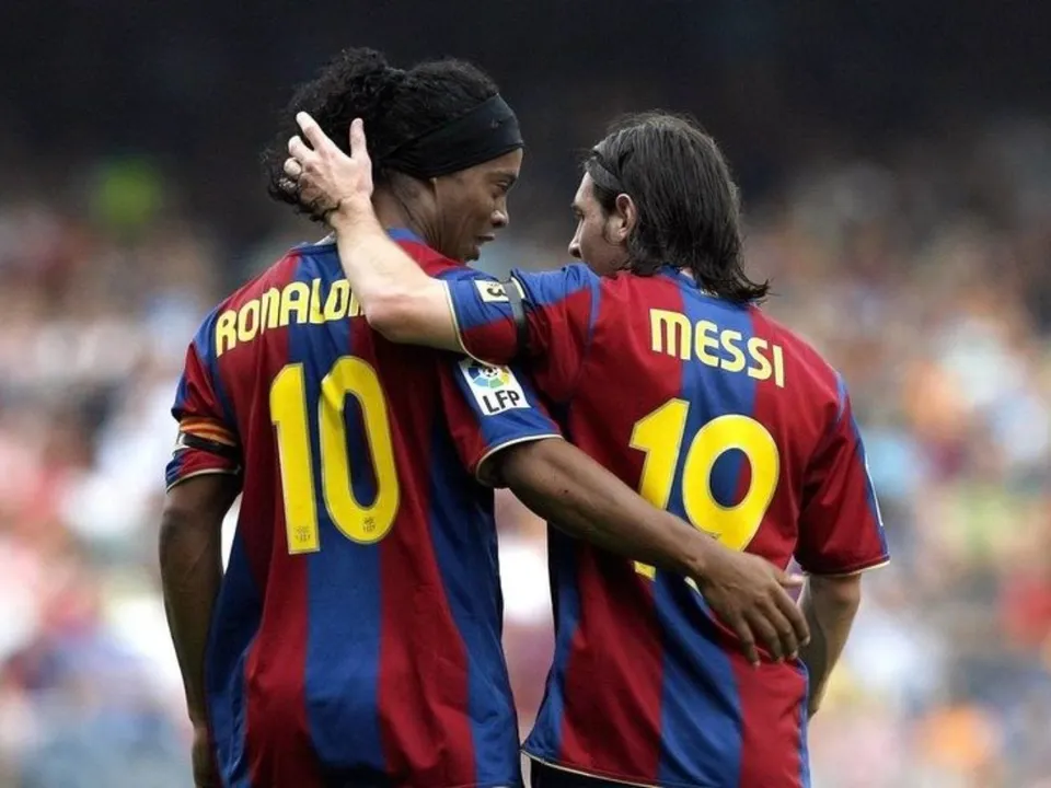 Ronaldinho and Lionel Messi