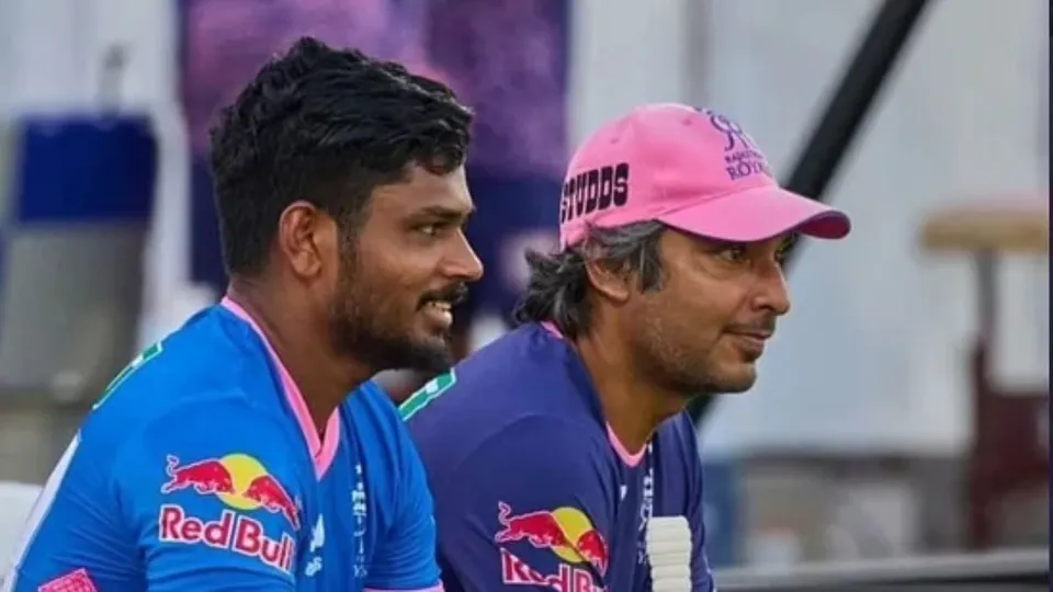 Sanju Samson and Kumar Sangakkara (File Photo: Internet) 