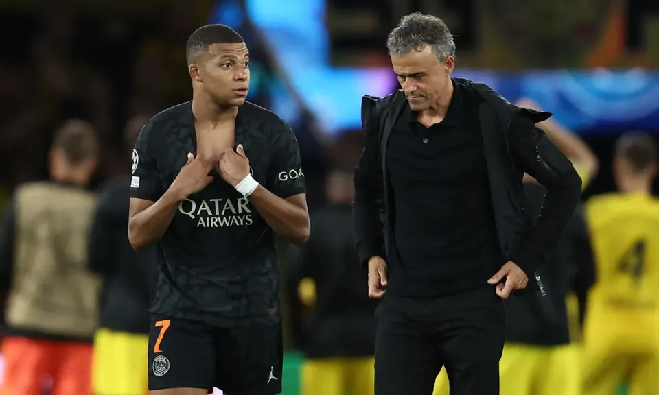 Kylian Mbappe and Luis Enrique