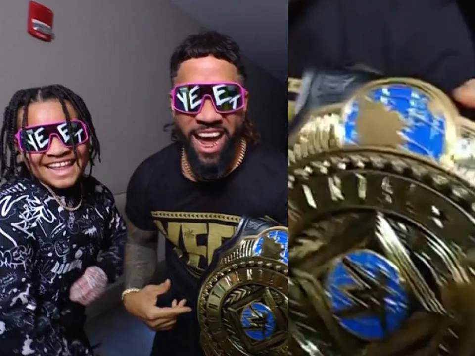 WATCH: Jey Uso brings back old theme Intercontinental Championship back, celebrates his with with son on WWE Raw