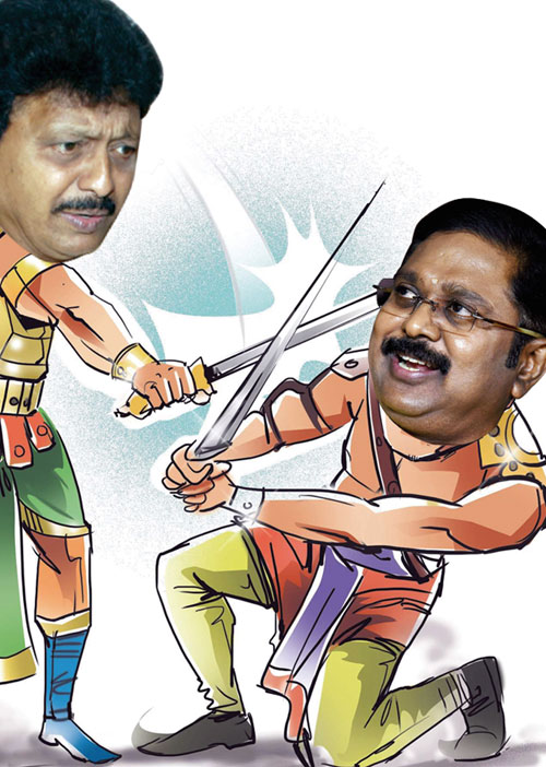 சசி குடும்பத்தில் மாமா-மருமகன் அரசியல் குஸ்தி! -ரசிக்கும் எடப்பாடி!