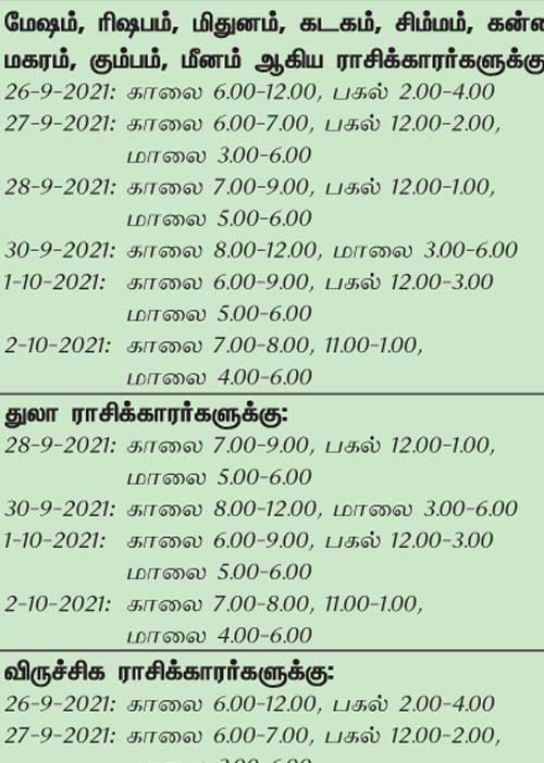 இந்த வாரத்தில்  அனுகூலமான  நாளும், நேரமும் 26-9-2021 முதல் 2-10-2021 வரை
