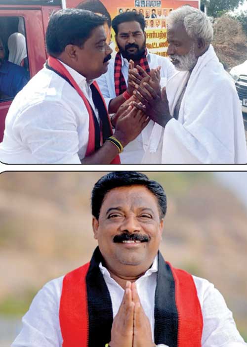 கள்ளக்குறிச்சியில் சுடர்விட்டுப் பிரகாசிக்கும் உதயசூரியன் சுருளும் இரட்டை இலை