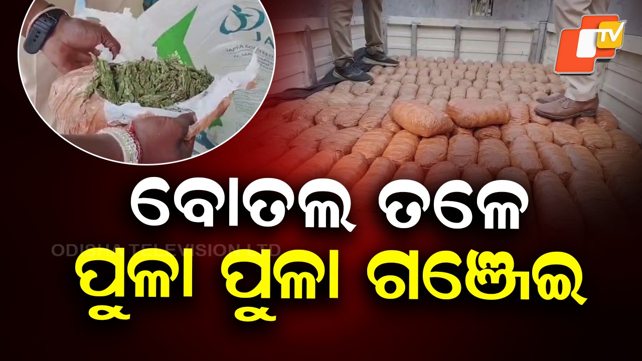 Ganja Smuggled: ଚାଲାଣର ନୂଆ ଷ୍ଟାଇଲ, ପାଣି ବୋତଲ ତଳେ ପୁଳା ପୁଳା ଗଞ୍ଜେଇ