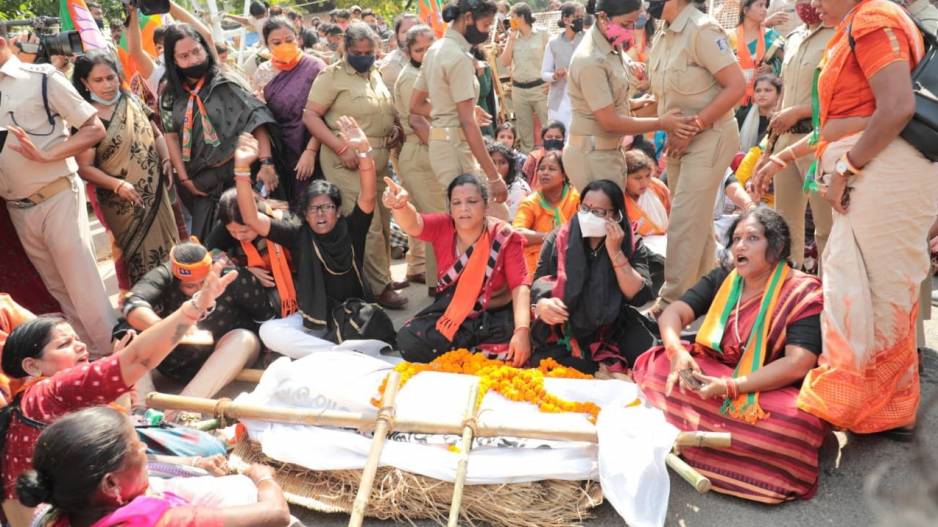 'Justice For Mamita' - BJP Takes Out Hearse Parade In Bhubaneswar