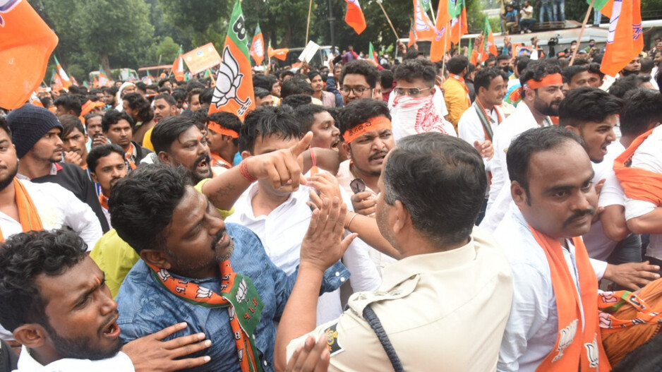 BJP-Police Scuffle In Bhubaneswar