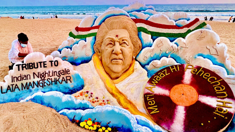 RIP Lata Mangeshkar: Sandy Tributes To The Bharat Ratna