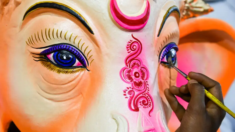 Ganesh idols given final touches in Bhubaneswar