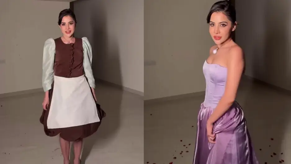 Urfi Javed wows the internet with magical Cinderella dress transformation; watch