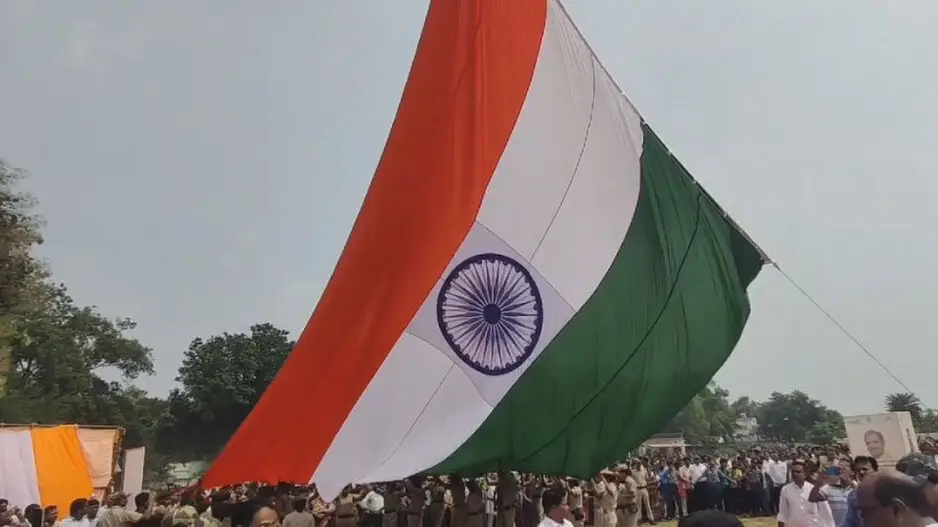 108-ft Monumental Tricolour unfurled in Odisha’s Patnagarh on Gandhi Jayanti