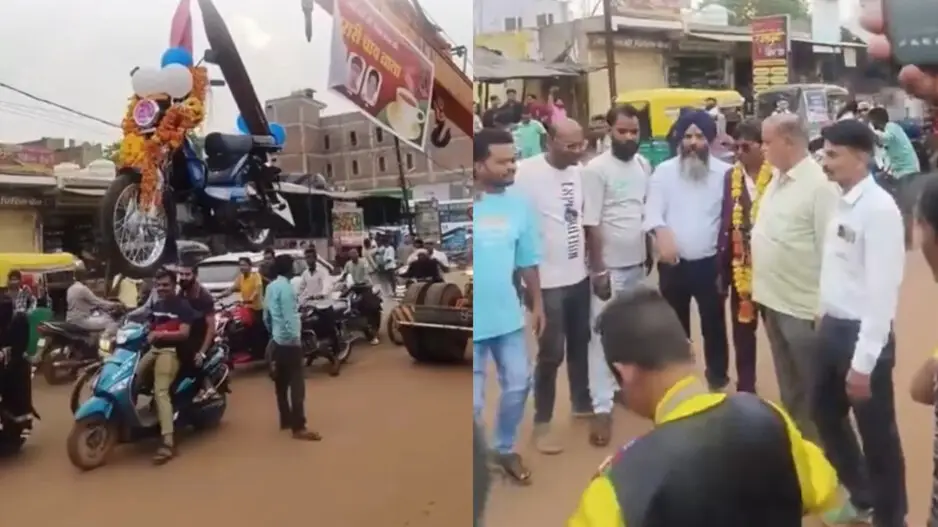 Chaiwala throws Rs 60K lavish party with DJ procession for buying moped on EMI, police seize bike; watch