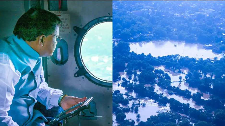 CM Mohan Majhi undertakes 2nd aerial survey of cyclone-hit areas in coastal Odisha