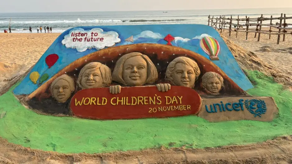 World Children’s Day: UNICEF facilitates sand art exhibit in Odisha; wellbeing of children on focus