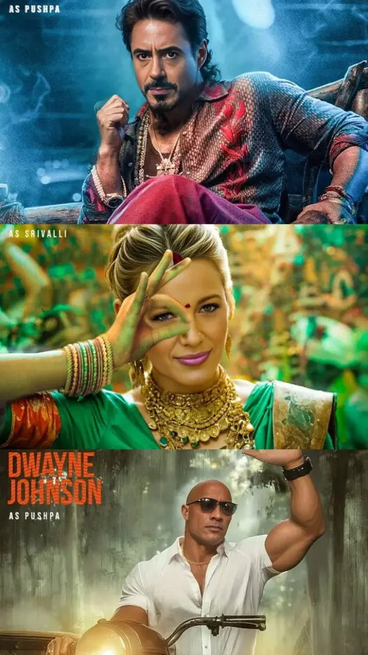 AI Reimagines Hollywood Icons as Pushpa 2 Characters: Robert Downey Jr, Blake Lively, Dwayne Johnson and More Steal the Show