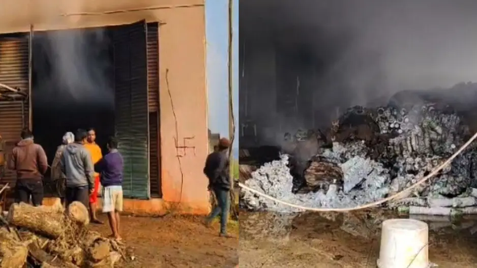 Massive fire engulfs organic goods factory in Ganjam, raw materials worth Rs 1 cr gutted